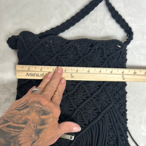 Rip Curl Black Crossbody Bag with Fringe Accents - Picture 8 of 11